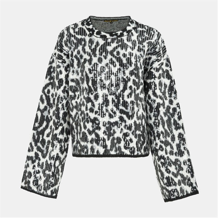 Biba Women's Black Leop Jumper Ld61 in Size 10, Sports Direct