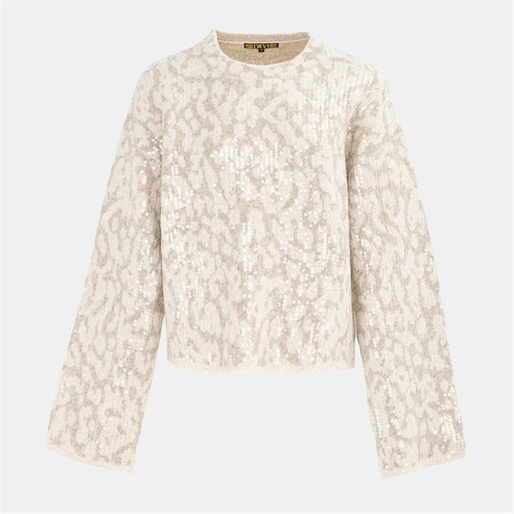 Biba Women's Beige Leop Jumper Ld61 in Size 14, Sports Direct
