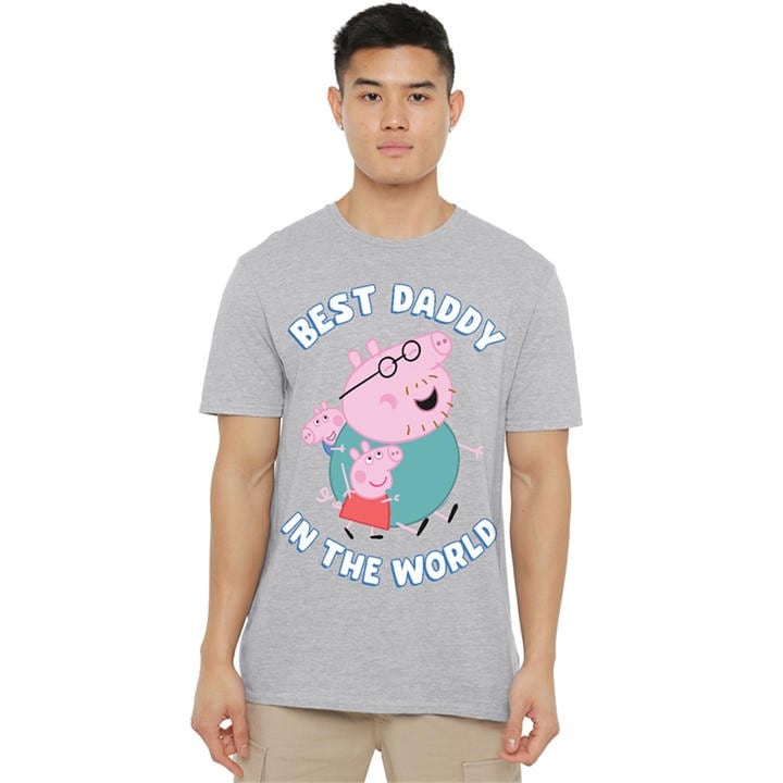 Hasbro Men's Grey Peppa Pig Best Daddy In The World T Shirt Heather in Size M, Sports Direct