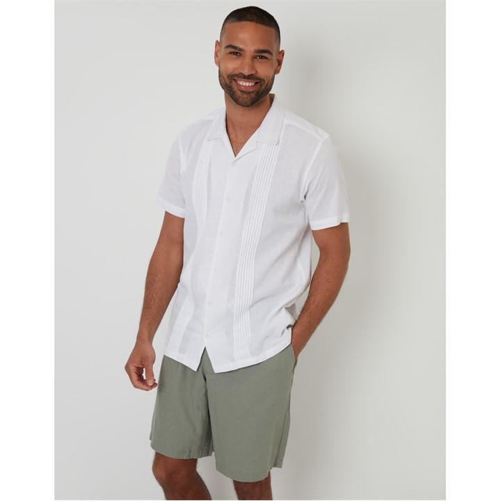 Threadbare Men's White Sht Ss Urmston Small
