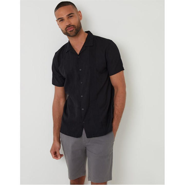 Threadbare Men's Black Sht Ss Urmston Small