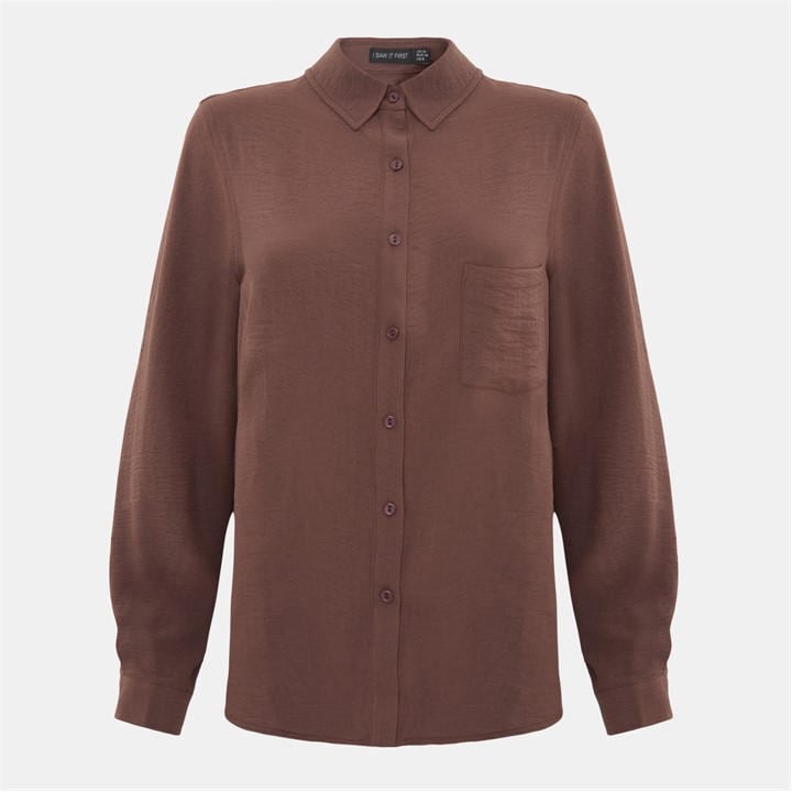 I Saw It First Women's Soft Crepe Long Sleeve Shirt - Brown - 8 (XS) - Image 2