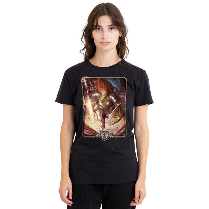 Hasbro Women' Black Dungeons & Dragons - 2024 Paladin Key Art T-Shirt in Size S, Sports Direct