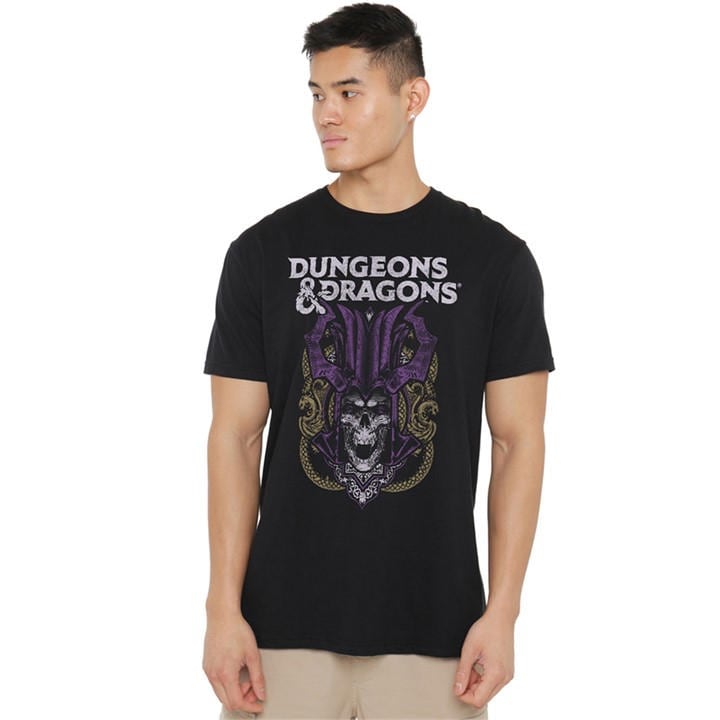 Hasbro Men's Black Dungeons & Dragons Demilich Skull T-Shir in Size M, Sports Direct