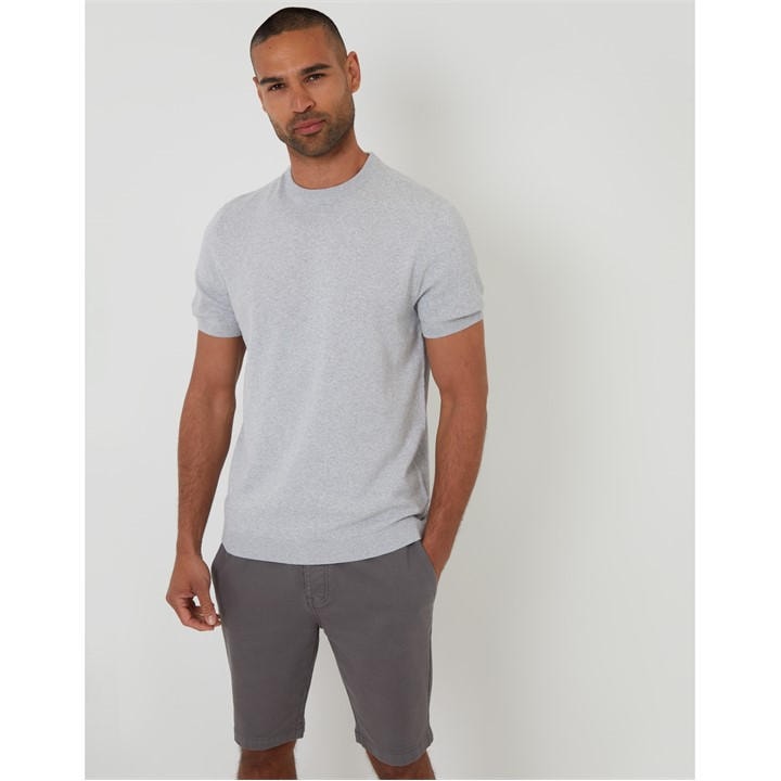 Threadbare Men's Grey Davenfield Knitted T-Shirt in Size M, Sports Direct