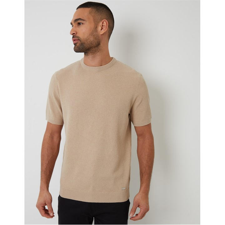 Threadbare Men's Beige Welsh Knitted Top in Size L, Sports Direct