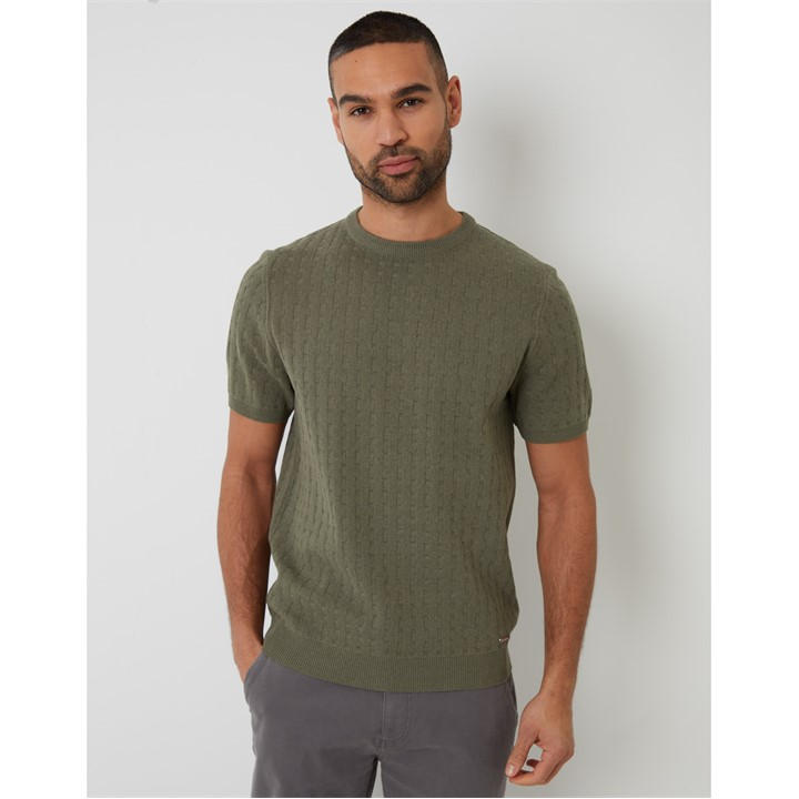 Threadbare Men's Green Knitted T-Shirt in Size M, Sports Direct