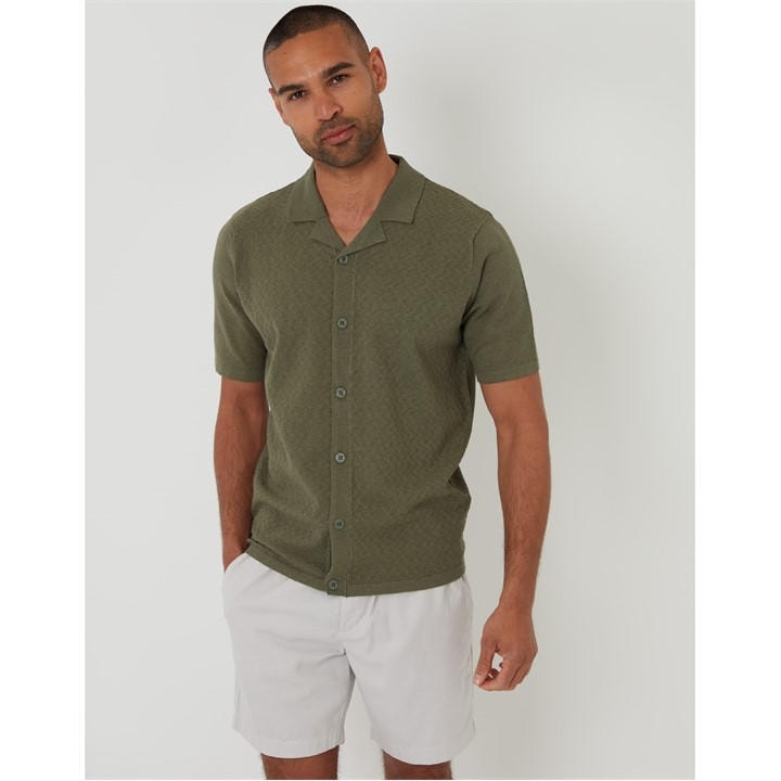 Threadbare Men's Green Tweedale Knitted T-Shirt in Size M, Sports Direct