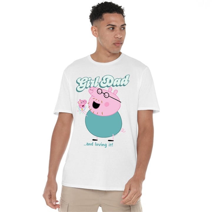 Hasbro Men's White Peppa Pig - Daddy Pig Girl Dad And Loving It T-Shi in Size 4XL, Sports Direct
