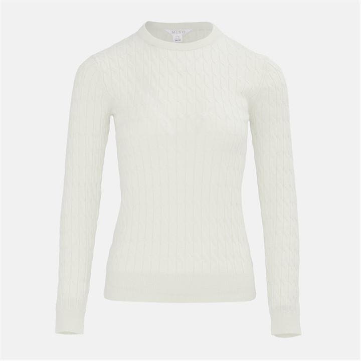 Miso Women's Cream Baby Cable Jumper in Size 10, Sports Direct