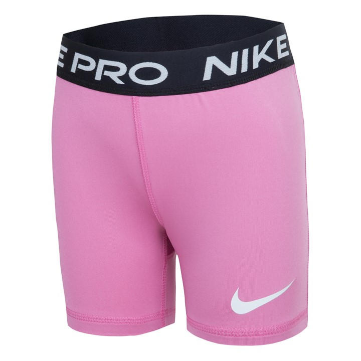 Nike Women's Pink Little Kids Pro Dri-Fit Shorts - Image 3