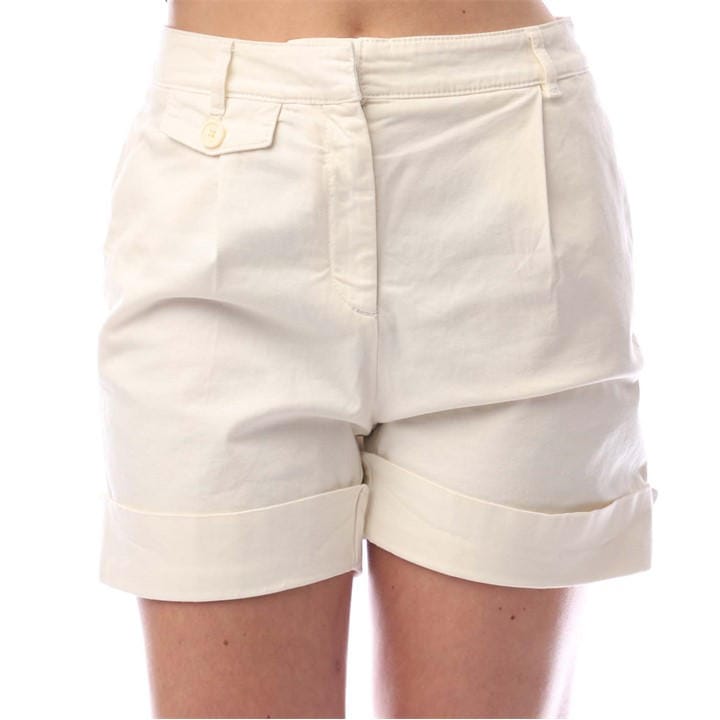 Boss Women's White Tasandriad High-Waisted Relaxed Fit Denim Shorts in Size 6, Sports Direct