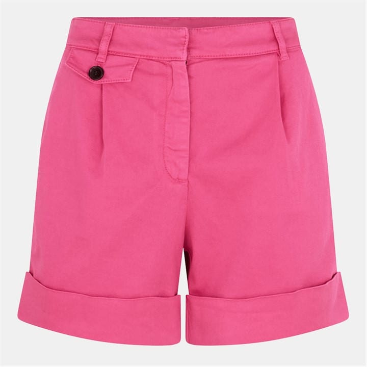 Boss Women's Pink Tasandriad High-Waisted Relaxed Fit Denim Shorts in Size 4, Sports Direct
