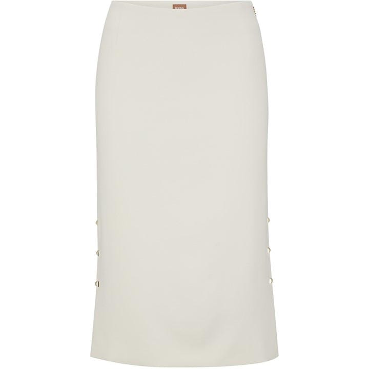 Boss Women's White Vevoka Tailored Pencil Skirt in Size 8, Sports Direct