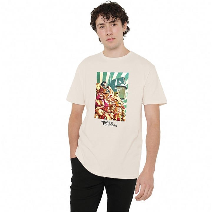 Transformers Men's Beige Autobots Assemble  T-Shirt Nat in Size XL, Sports Direct