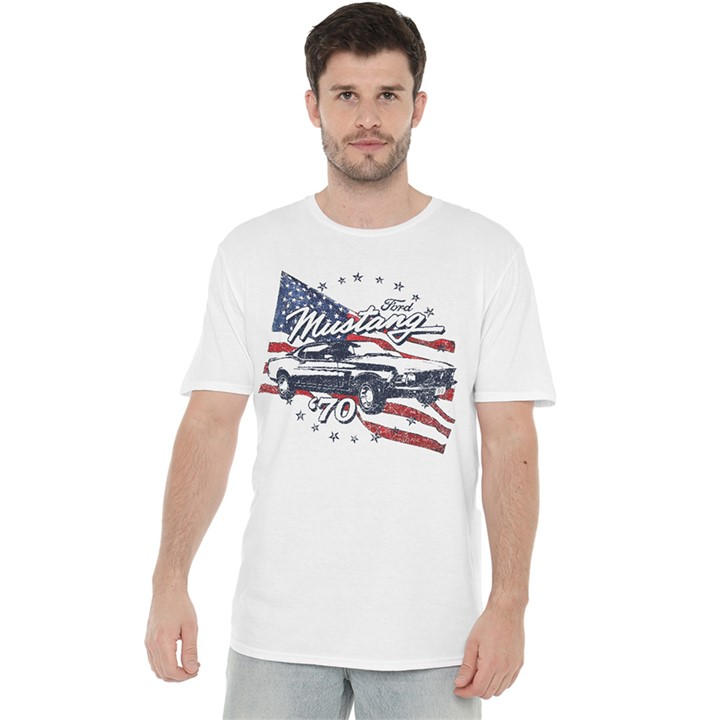 Ford Men's White Mustang 70 Mustang T-Shirt in Size 4XL, Sports Direct