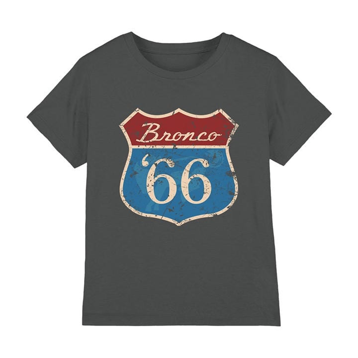 Ford Boys Grey Bronco Route 66 Bronco Kids T-Shirt Charcoal in Size 5 - 6 Years, Sports Direct