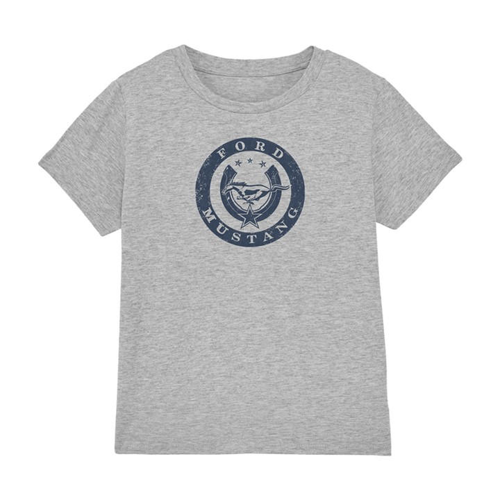Ford Boys Grey Lucky Mustang Kids T-Shirt Athletic Heather, Sports Direct