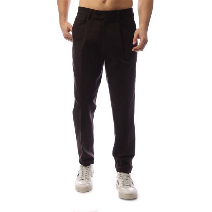 Boss Men's Brown Front Pleated Trousers in Size 30 R, Sports Direct