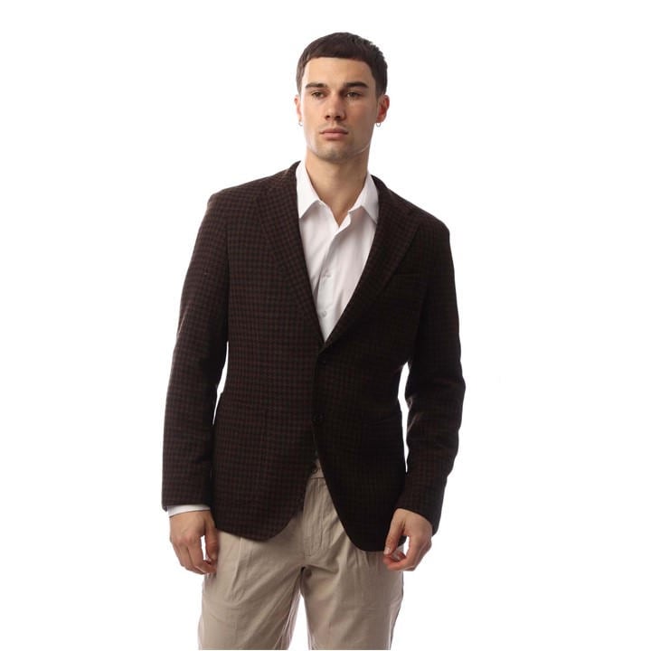 Boss Men's Brown Heston Structured Shoulders Tailored Fit Single-Breasted Formal Jacket in Size XL, Sports Direct