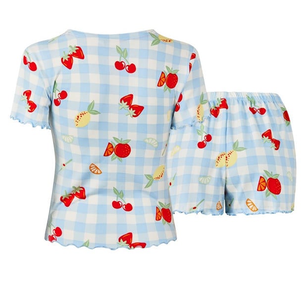 Blue Fruit - Urban Threads - Women's Short Sleeve Pyjama Set