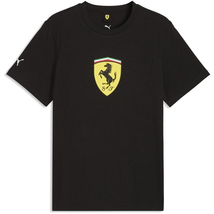 Puma  Black Scuderia Ferrari Shield Tee Men in Size XL, Sports Direct