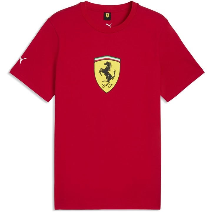 Puma  Red Scuderia Ferrari Shield Tee Men in Size L, Sports Direct