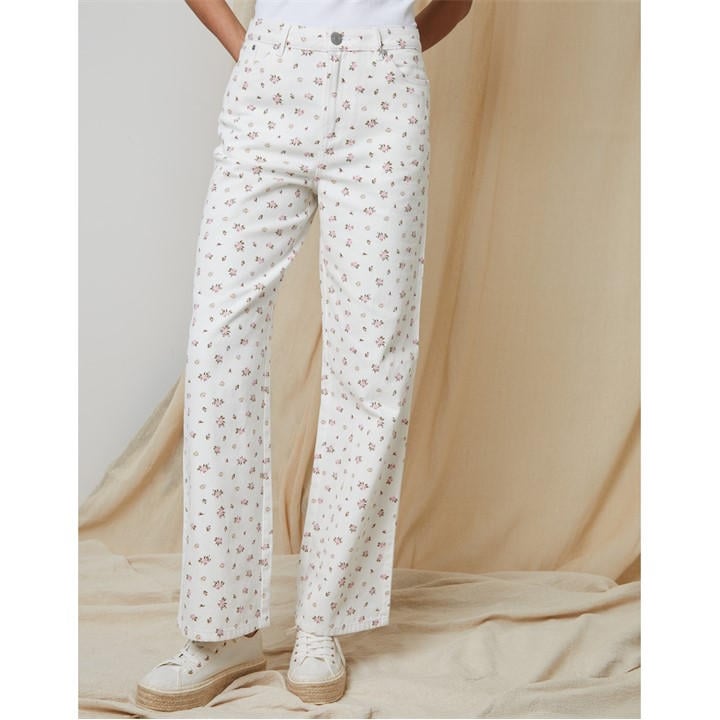 Threadbare Women's White Soleil Wide Leg Jeans in Size 8, Sports Direct