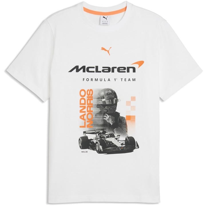 Puma  White  Lando Norris Mclaren T-Shirt in Size XL, Sports Direct