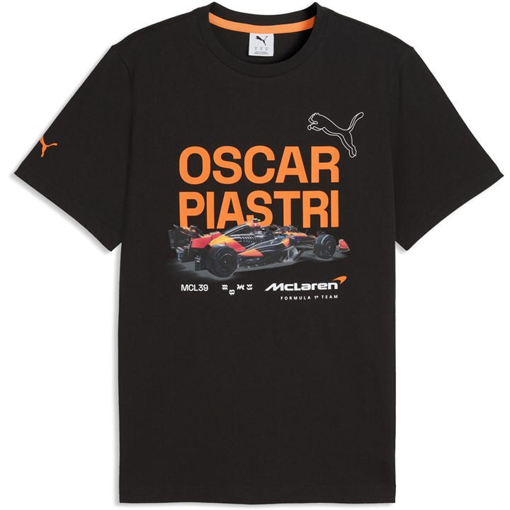 Puma  Black  Oscar Piastri Mclaren T-Shirt in Size XL, Sports Direct