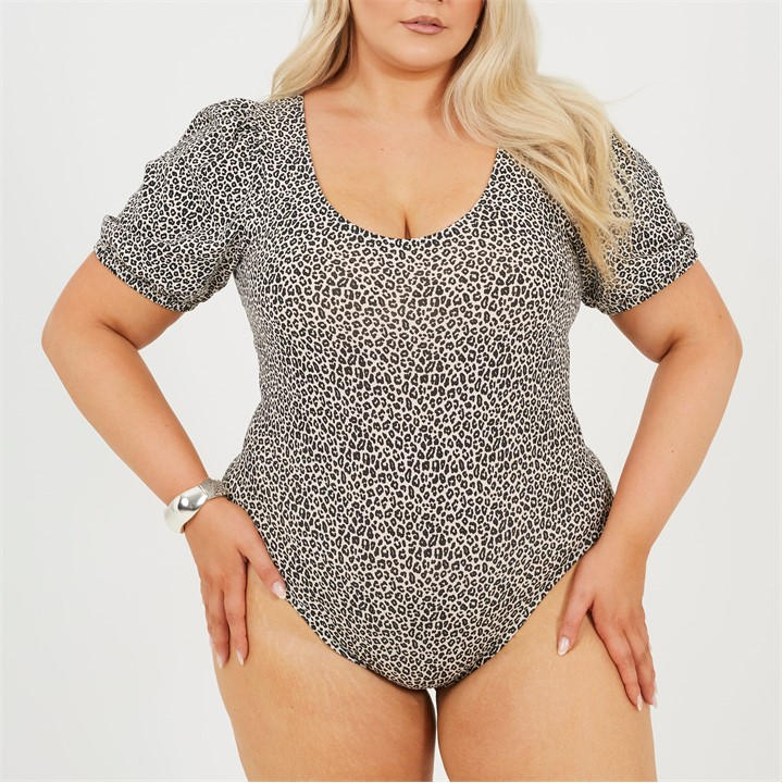 Brave Soul Women's  Plus Size Animal Print Bodysuit in Size 20, Sports Direct