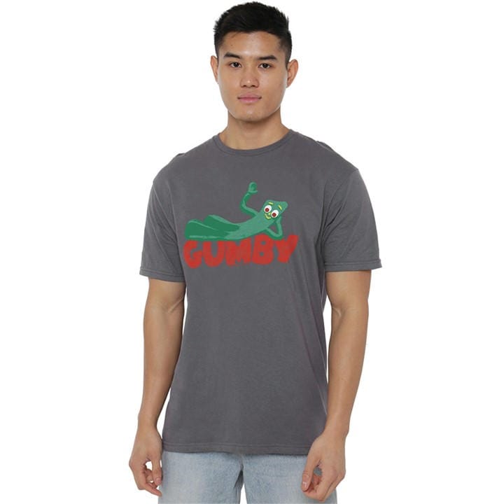 Men's Grey Other Gumby On Logo T Shirt Charcoal in Size 4XL, Sports Direct