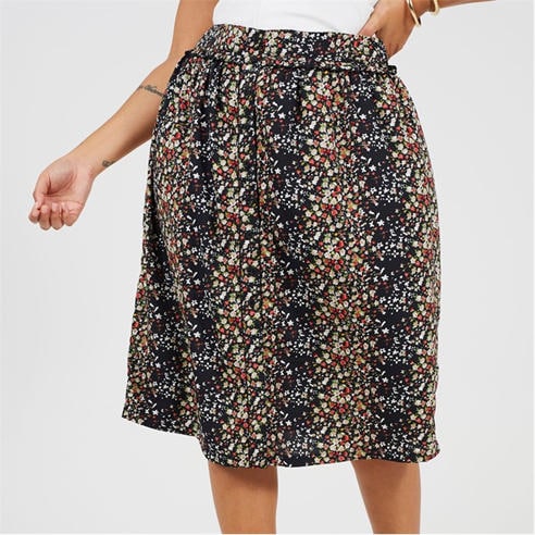 Brave Soul - Womens Plus Size All Over Print Midi Skirt
