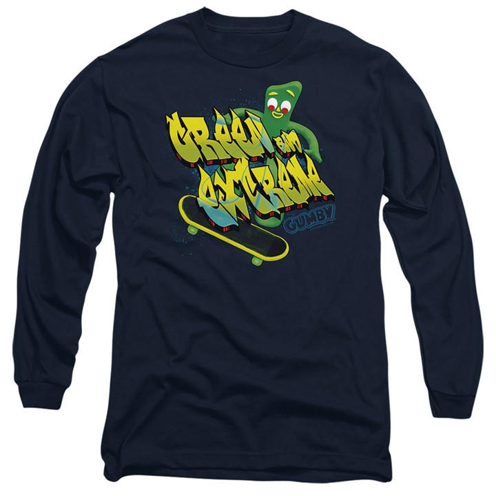 Men's Blue Other Gumby Green And Extreme Long Sleeve T-Shirt Navy in Size XL, Sports Direct