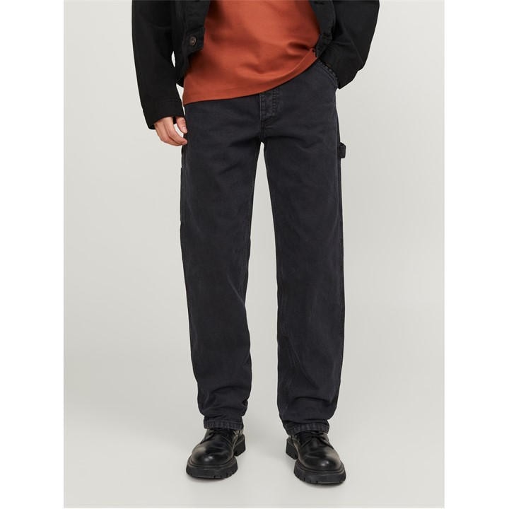 Jack And Jones Men's Black Eddie Carp Carpenter Jeans in Size 28 R, Sports Direct