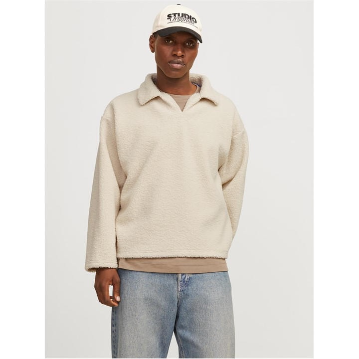 Jack And Jones Men's Beige Teddy Crew Neck Jumper in Size 2XL, Sports Direct