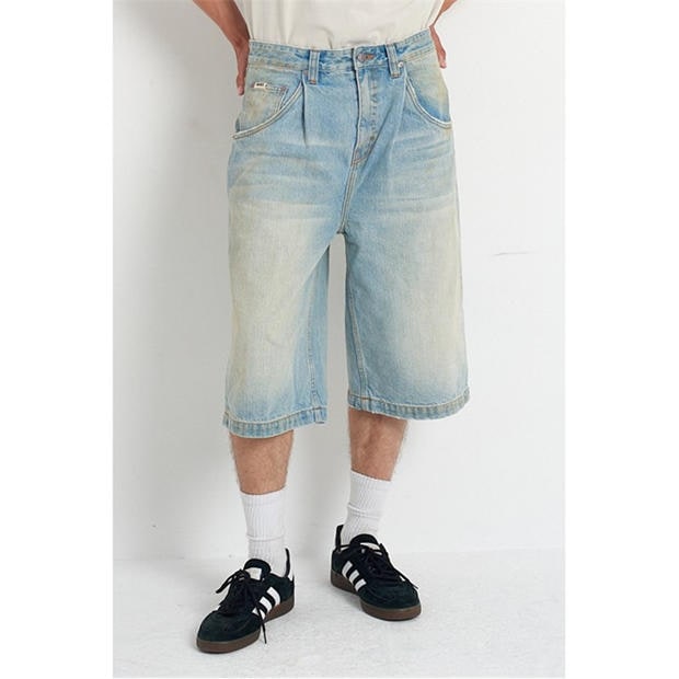 Light Blue - The Ragged Priest - Men's Anchor Short Denim Shorts
