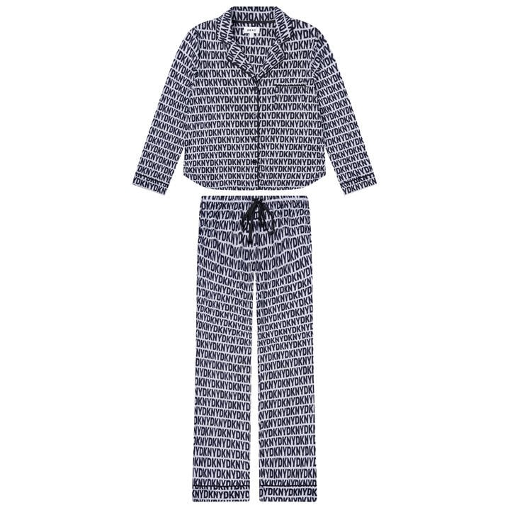 Dkny Women's Blue Long-Sleeve Pyjama Sets in Size 16, Sports Direct