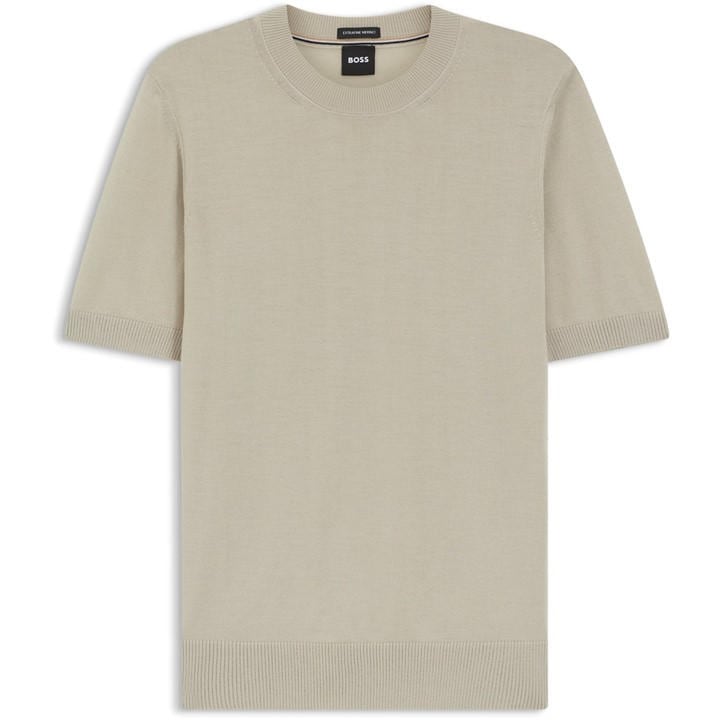 Boss Men' Brown Black Knitted Short Sleeve Top (Umauro) in Size S, Sports Direct