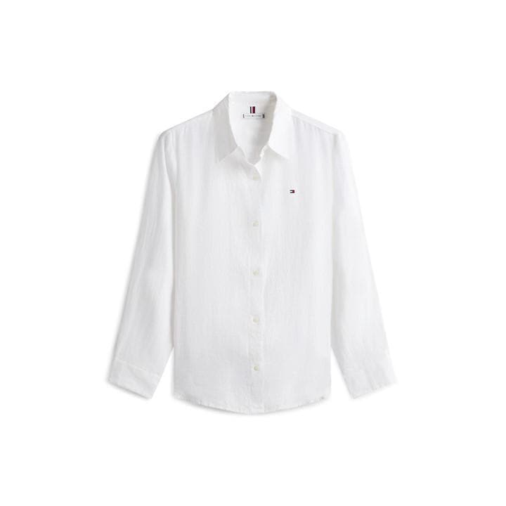 Tommy Hilfiger Women's White Long Sleeve Plain Shirt in Size 12, Sports Direct