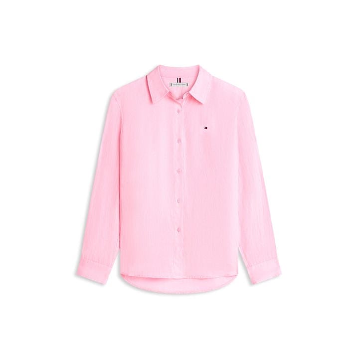 Tommy Hilfiger Women's Pink Long Sleeve Plain Shirt in Size 8, Sports Direct