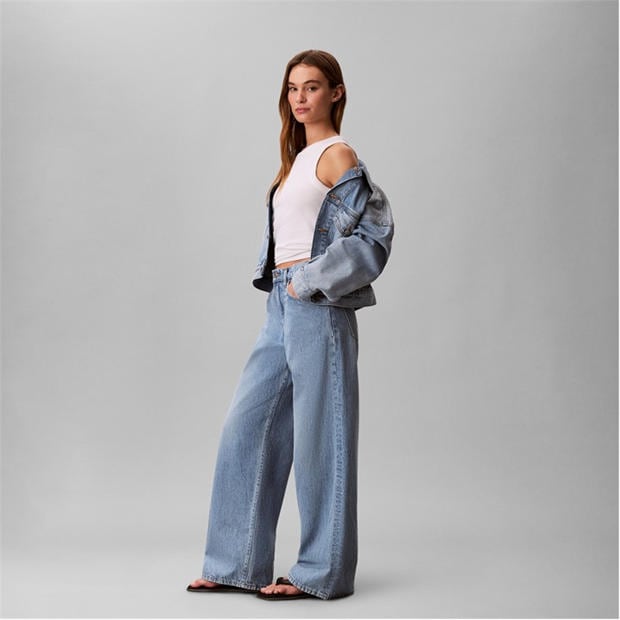 Sage Stone - Calvin Klein Jeans - Women's Wide Leg Jeans