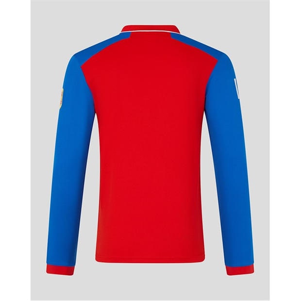 FryRed/PrnBlue - Castore - Mens 26/27 England Cricket T20 Long Sleeve Shirt