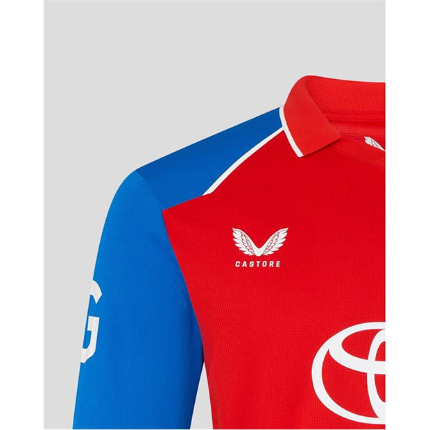 FryRed/PrnBlue - Castore - Mens 26/27 England Cricket T20 Long Sleeve Shirt