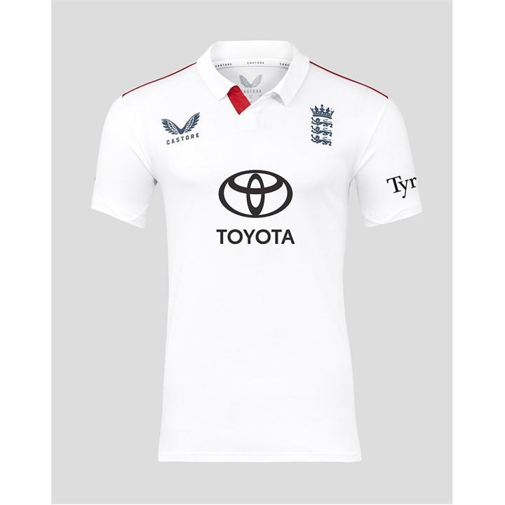 England  Men's  26/27  Cricket Test Shirt, Football by Castore in Size M, Sports Direct