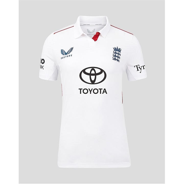 England  Women's  26/27  Cricket Test Shirt, Football by Castore in Size 10, Sports Direct