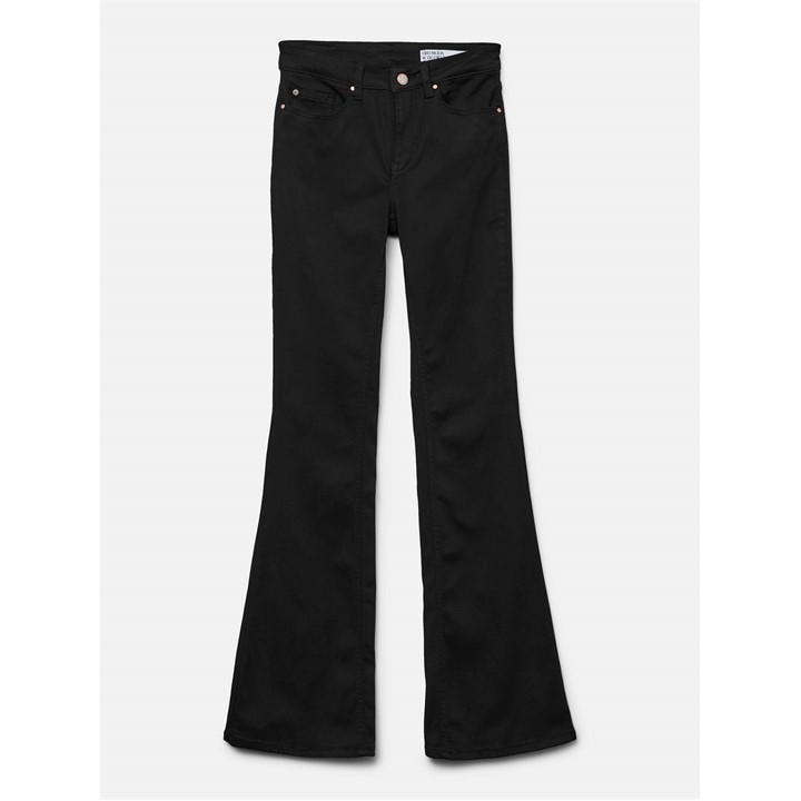 Vero Moda Women's Black Li140 Flared Bootcut Jeans in Size 34 R, Sports Direct