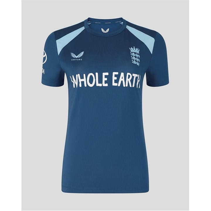 England  Women's  26/27  Cricket Short Sleeve Performance T-Shirt, Football by Castore in Size 8, Sports Direct