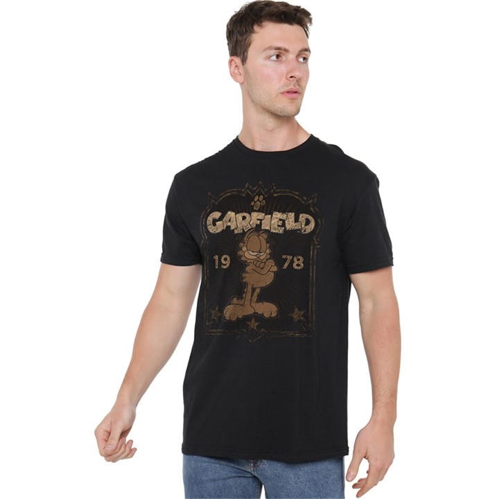 Garfield Men's Black Est 1978 T Shirt in Size 4XL, Sports Direct