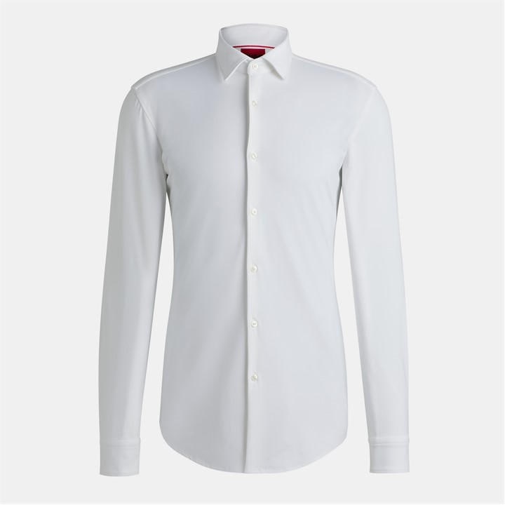 Hugo Men's White Kenno Long-Sleeve Plain Shirt in Size XL, Sports Direct
